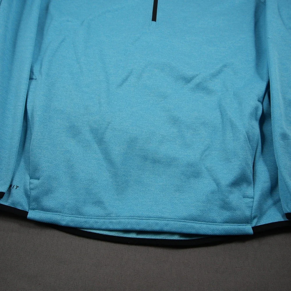 Nike Golf Dri-FIT 1/2 Zip Fleece Lined Pullover Men L 854349-466 Blue Black